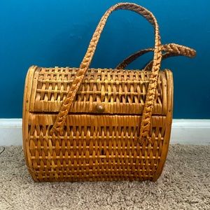 Vintage wicker basket purse!
